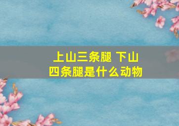 上山三条腿 下山四条腿是什么动物